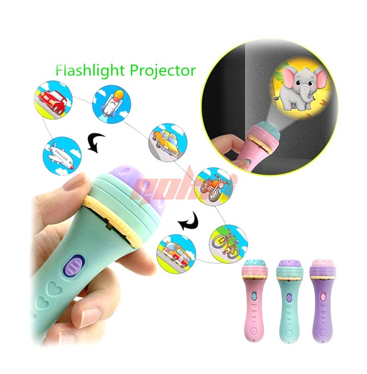 Mini Projector Torch Kids Flashlight Story book Educational Light-up