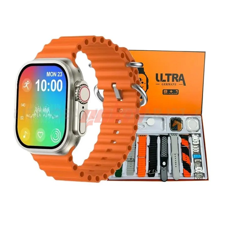 Y80 Ultra Smart Watch 8 Straps 1 Bumper Wireless Charging